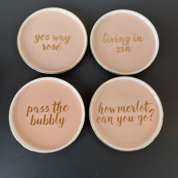 Rose and Gold Rosé Wine Coasters by Rosanna - Picture 7 of 7